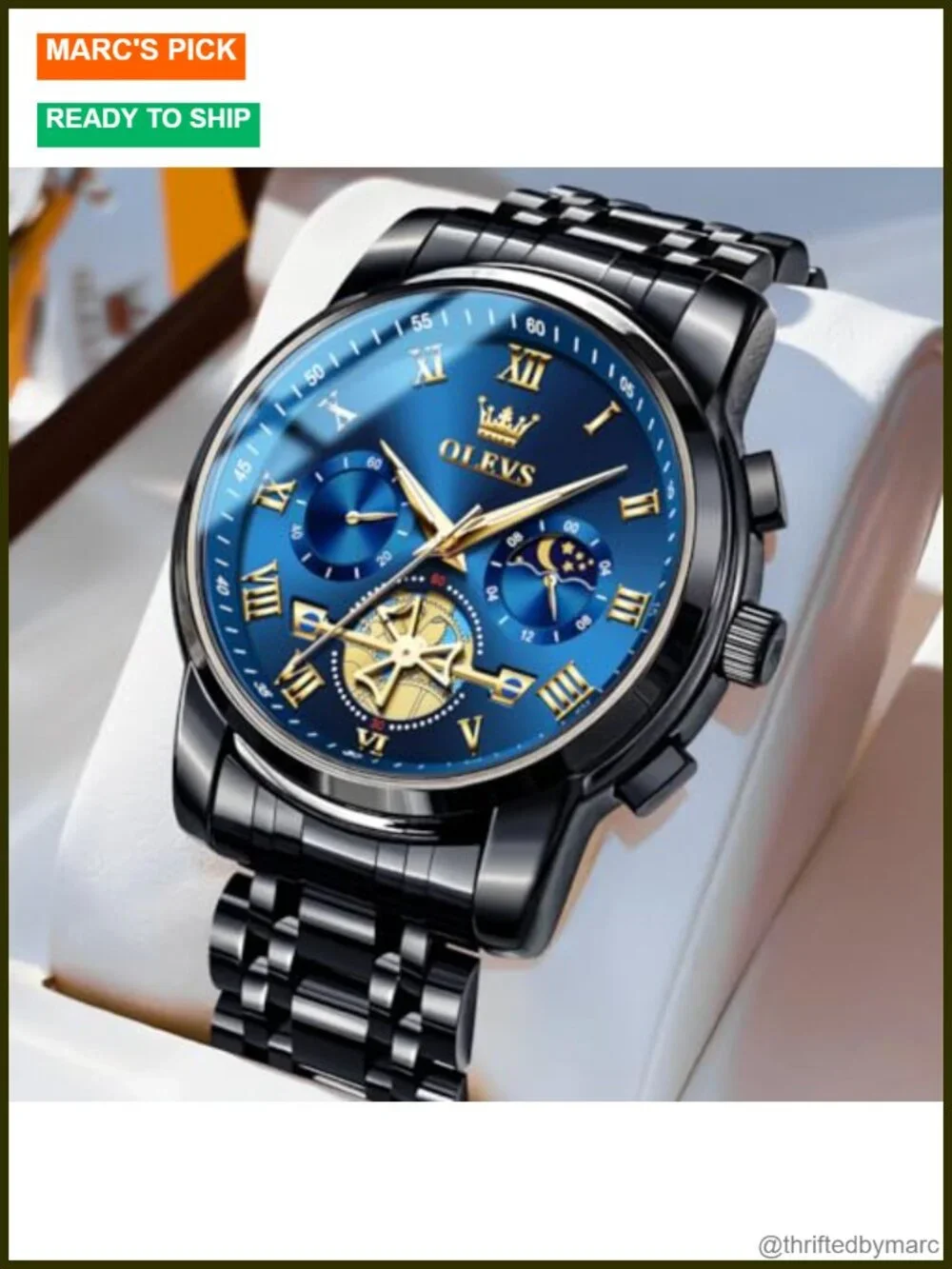 Luxury Stainless Steel Dress Watch with Chronograph and Date